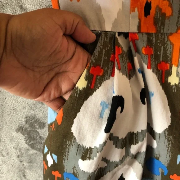 Maggie London Women Dress Size 4 Scoop Neck Sleeveless Artsy Zipper Fitted - Picture 6 of 14